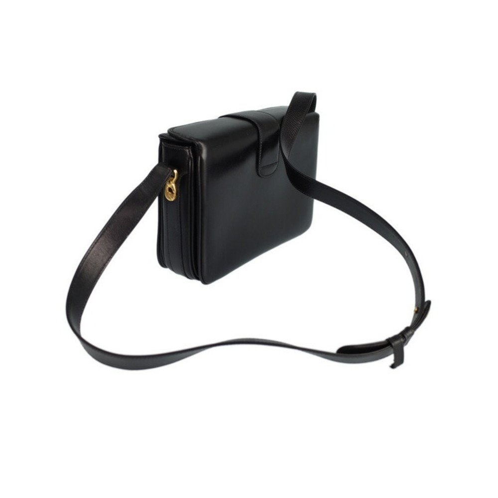 Celine Black Leather Shoulder Bag Trotteur